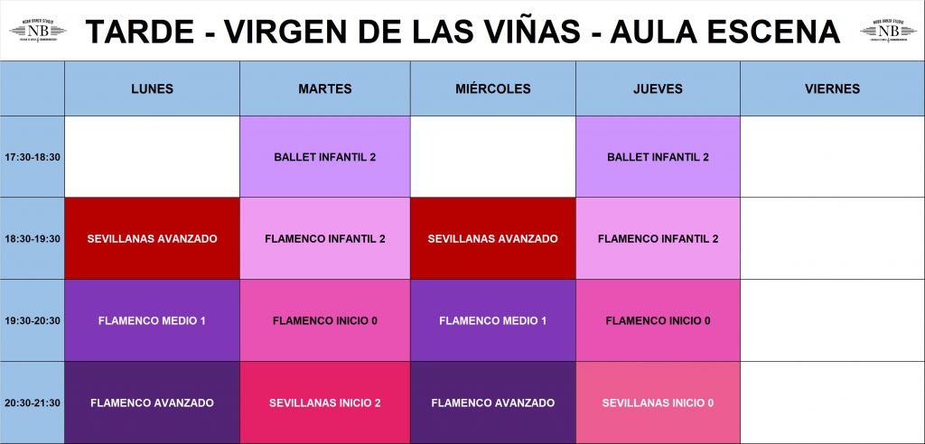 horario noba danza 26/27