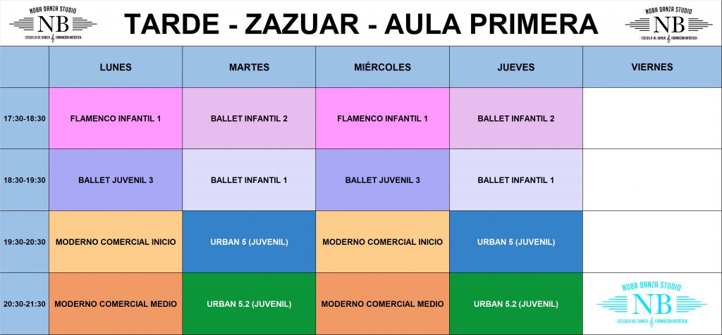 horario noba danza flamenco latino sevillanas ballet